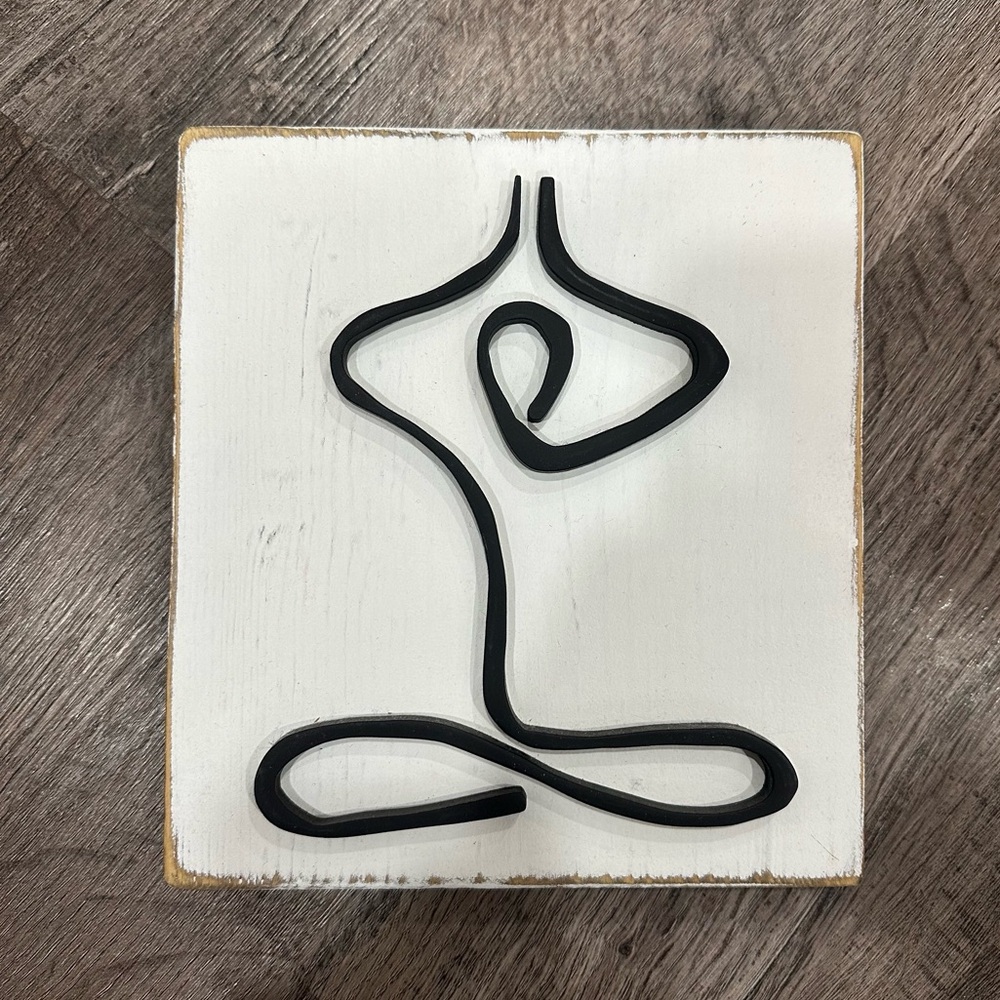 Wood Meditating Figure Wall Art/ Yoga